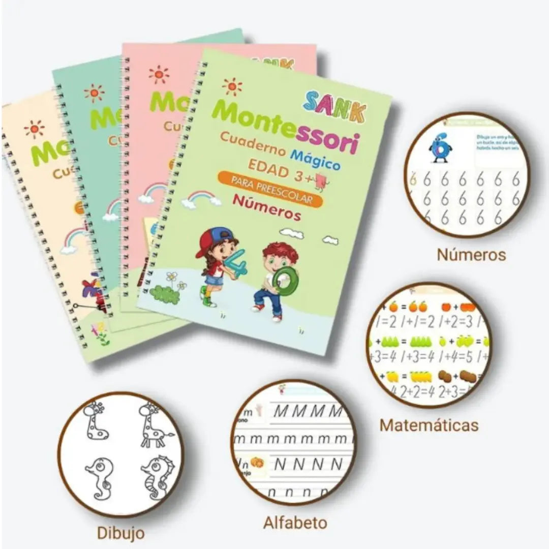 SET DE CUADERNOS REUTILIZABLES PARA CALIGRAFIA